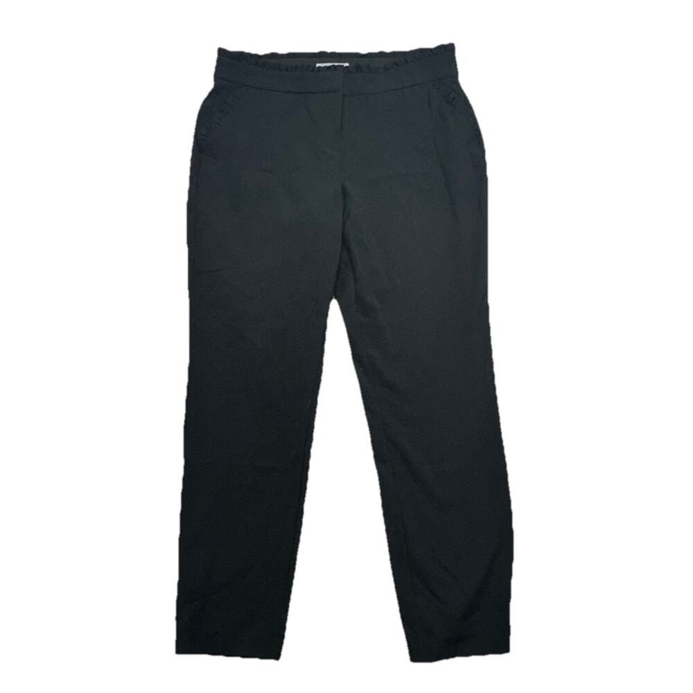 Takara Womens Size 9 Black Dress Pants Ruffle Waist Ruffle Pockets Career Work